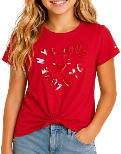 Girls Cotton Blend Short Sleeve Graphic Tee T-Shirt