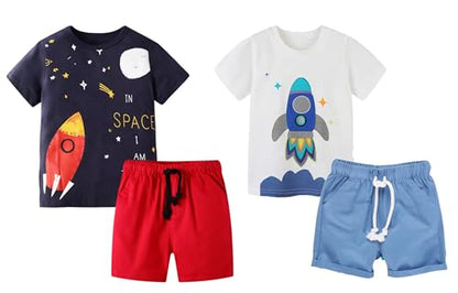 Toddler Boy Summer Shirt and Shorts Set for Ages 2-7