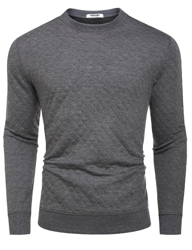 Men's Lightweight Crewneck Sweatshirt with Geometric Texture
