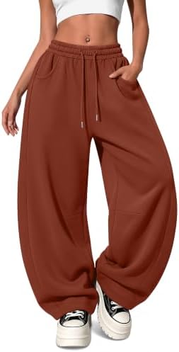Women's Barrel Baggy Wide Leg Sweatpants for Streetwear