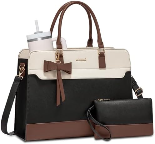Women’s Leather Laptop Tote Bag Waterproof Business Briefcase