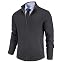 Men's Casual Zip-Up Knitted Cardigan Sweater with Stand Collar