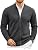 Men's Full Zip Mock Neck Cardigan Sweater with Pattern