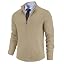 Men's Casual Zip-Up Knitted Cardigan Sweater with Stand Collar