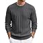 Men's Ribbed Crewneck Pullover Sweater Soft Warm Knit