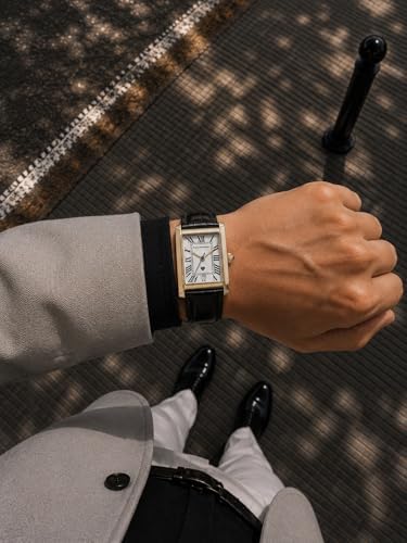 Men’s Luxury Stainless Steel Quartz Watch with Leather Strap