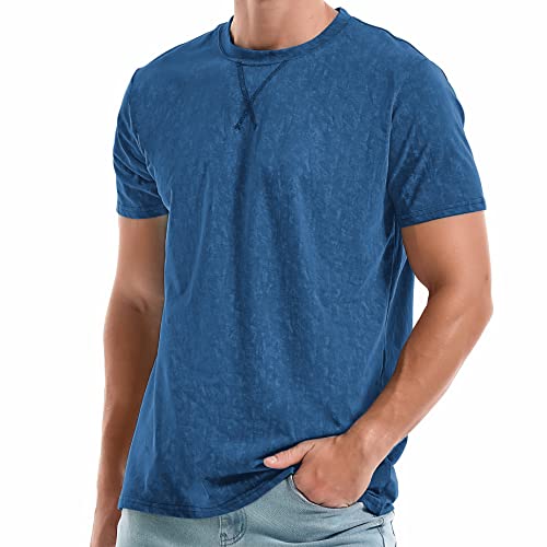 Men's Cotton Crew Neck T-Shirts - Lightweight Summer Tees S-4XL