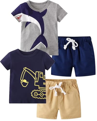 Toddler Boy Summer Shirt and Shorts Set for Ages 2-7