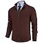Men's Casual Zip-Up Knitted Cardigan Sweater with Stand Collar