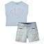 Girls Denim Shorts and Graphic Tee Set for Summer Style