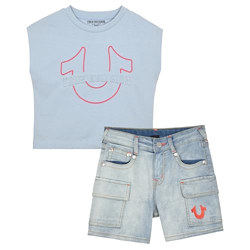 Girls Denim Shorts and Graphic Tee Set for Summer Style