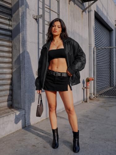 Women's Oversized Faux Leather Jacket for Fall & Winter