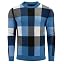 Men's Plaid Crew Neck Knit Sweater Long Sleeve Pullover