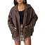 Women's Oversized Faux Leather Jacket for Fall & Winter