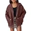 Women's Oversized Faux Leather Jacket for Fall & Winter