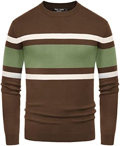Men's Striped Crewneck Pullover Sweater by PJ PAUL JONES