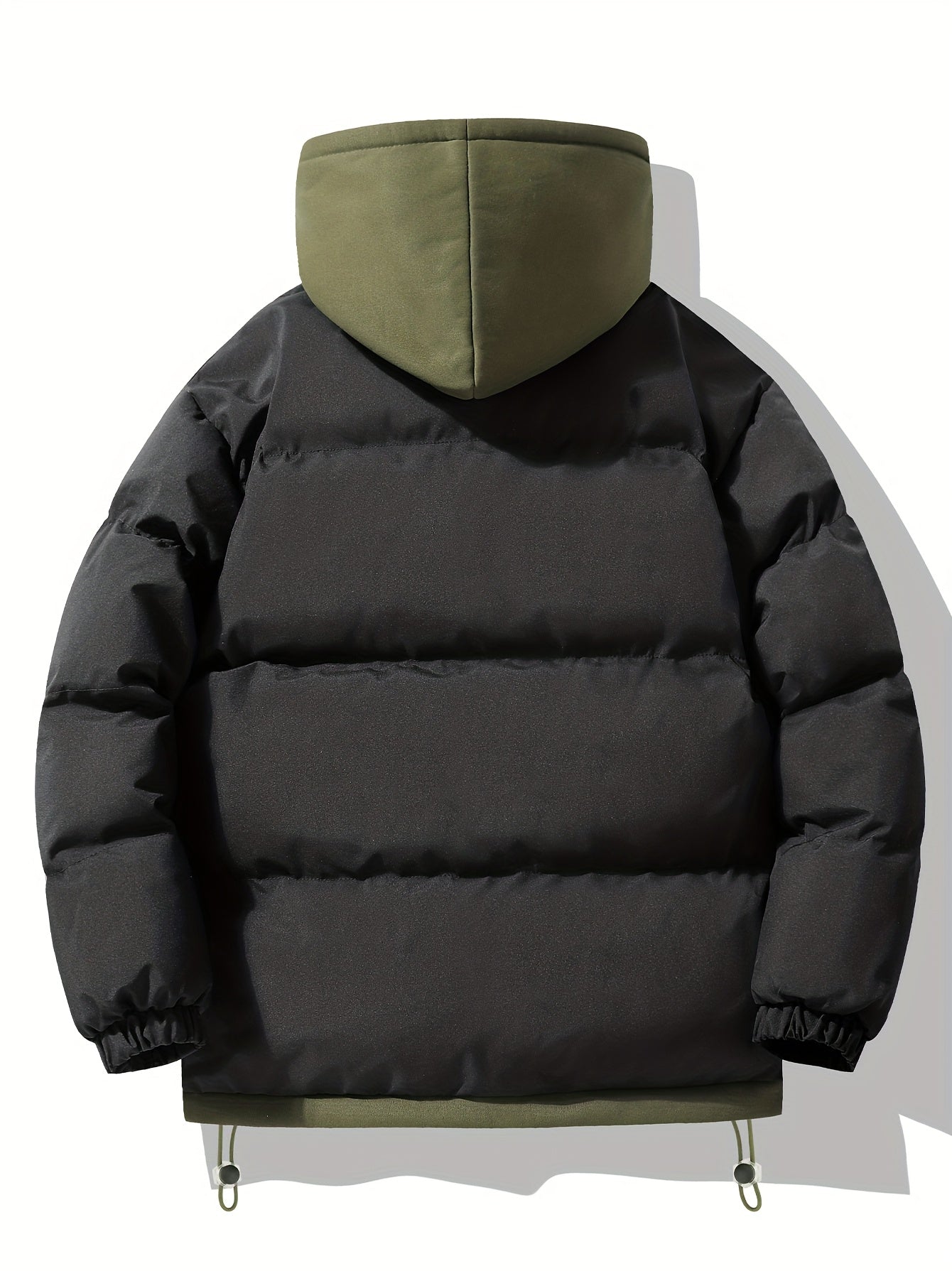 Men's Autumn and Winter Casual Fashion Faux Two-Piece Outerwear, Trendy Thickened Warm Comfortable Hooded Jacket