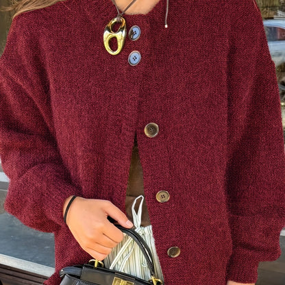 Women'S Vintage Sweater Coat - Soft Long Sleeve Cardigan with Button Front, Chic Office to Party Outerwear, Elegant Casual Outfits, Machine Washable Fall Winter Spring Jacket for Everyday &, Cute Sweaters