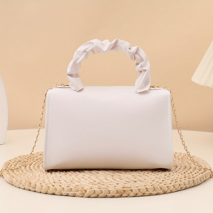 Fashionable Soft Wristlet Crossbody Bag for Daily Shopping, Chain Strap Women's Bag, Versatile  Square Handbag