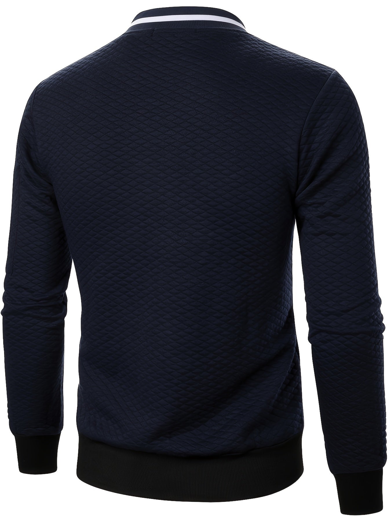 Men's Casual Full Zip Bomber Jacket, Warm Comfy Blouson Jacket For Autumn And Winter Outdoor Activity