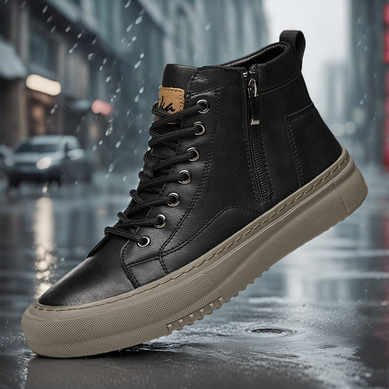 Men's British Style Retro Short Boots with Side Zipper
