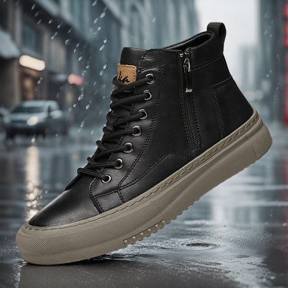 Men's British Style Retro Short Boots with Side Zipper