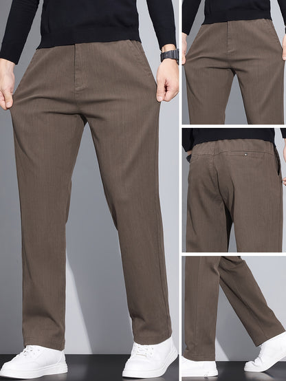 Men's Slim Fit Straight-Leg Casual Pants, Lightweight & Durable