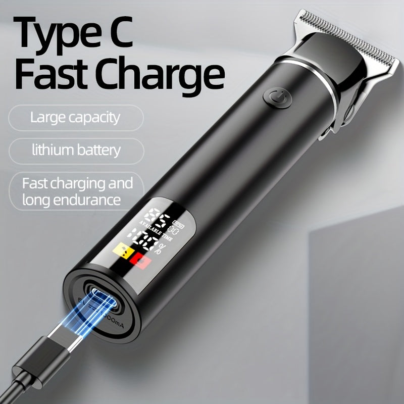 Men's Hair Trimmer, Hair Salon Electric Hair Clipper, USB Fast Charging, Men's Shaver, Shaving Scissors, Home Hairdressing Tools, Men's Facial, Comes with 6 Size Limit Combs, Surprise Gifts - ayq
