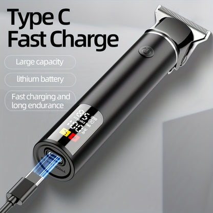 Men's Hair Trimmer, Hair Salon Electric Hair Clipper, USB Fast Charging, Men's Shaver, Shaving Scissors, Home Hairdressing Tools, Men's Facial, Comes with 6 Size Limit Combs, Surprise Gifts - ayq
