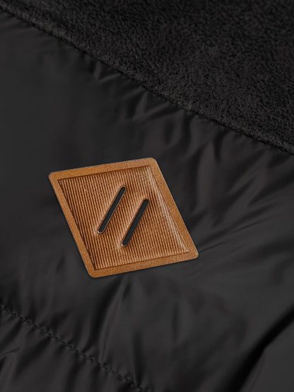 Men'S Casual Jacket with Faux Fur Collar, Polyester 100% Solid Color, Long Sleeve, Zipper Closure, Regular Fit, Woven Fabric, Outdoor Hiking Jacket with 60g/m² Lining Weight