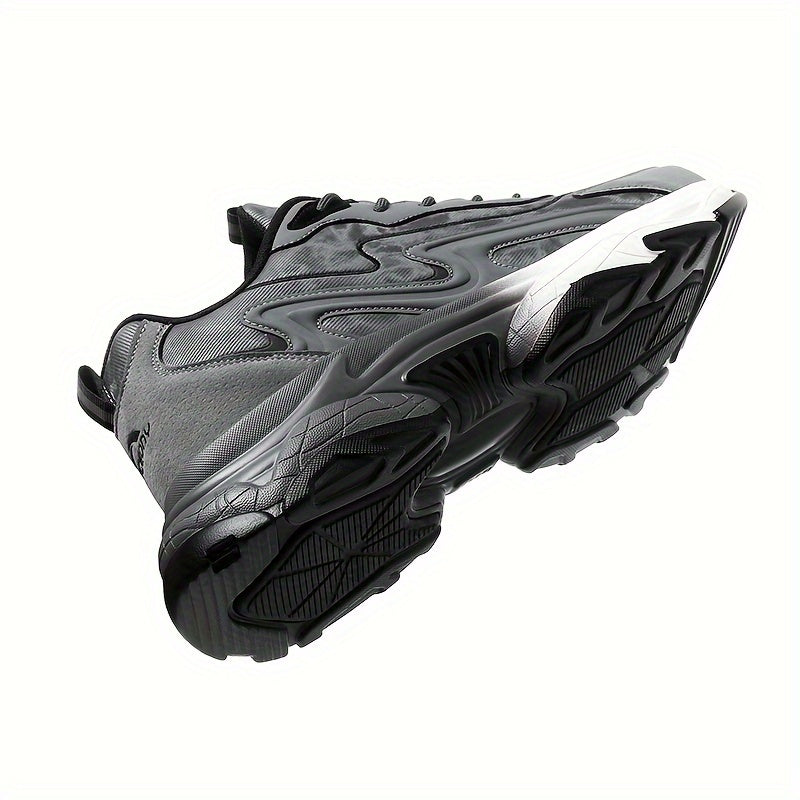 Men's Casual Athletic Sneakers - Lightweight, Breathable Running Shoes with Soft PU Sole for Outdoor Activities, Lace-Up Closure, Striped/Plaid Design, Casual Running Shoes | Sporty Midtop Sneakers | Pu Upper Sneakers - ayq