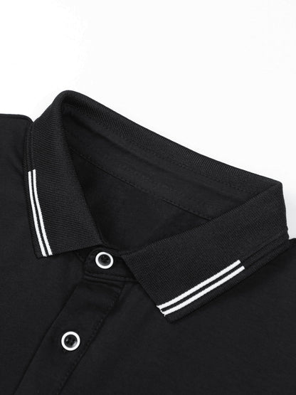 Men's Lightweight Cotton Stretch Business Shirt with Lapel Collar