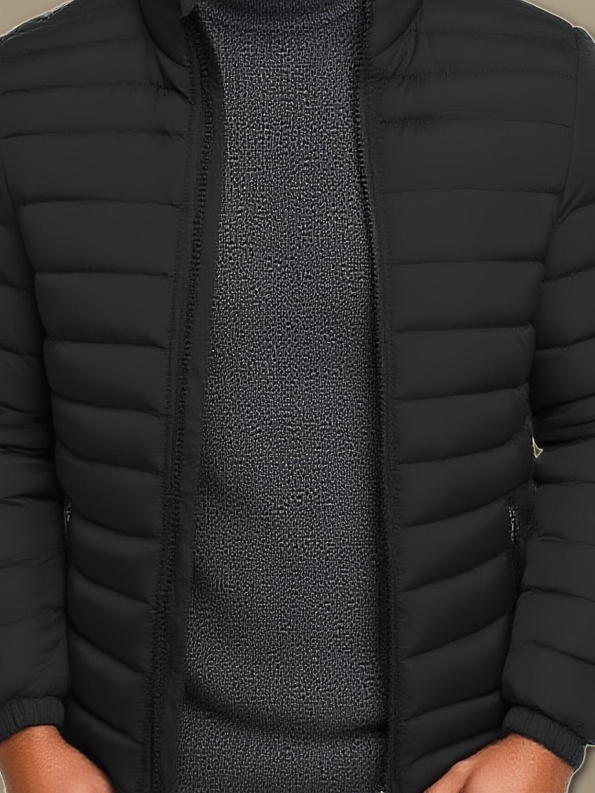 Men's Lightweight Stand Collar Winter Jacket - Casual Loose Fit