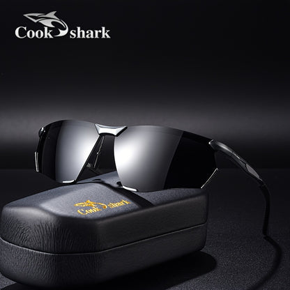 Cookshark Men's Polarized Semi-Rimless Sunglasses for Driving