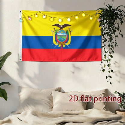 Ecuador Flag Polyester Hanging Decorative Fan Support Flag