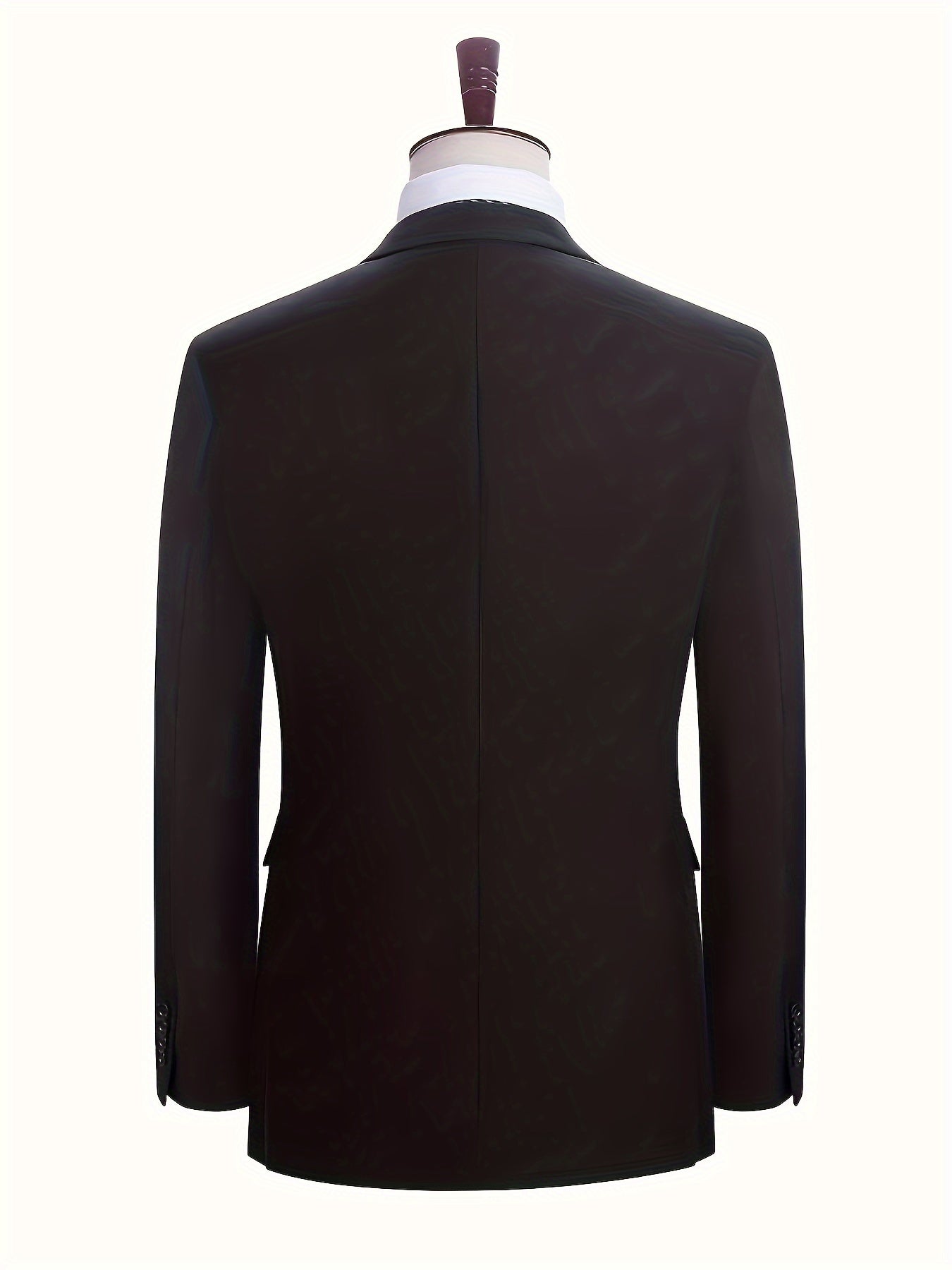 Men's Solid Color Work Suit Set with Vest and Pants