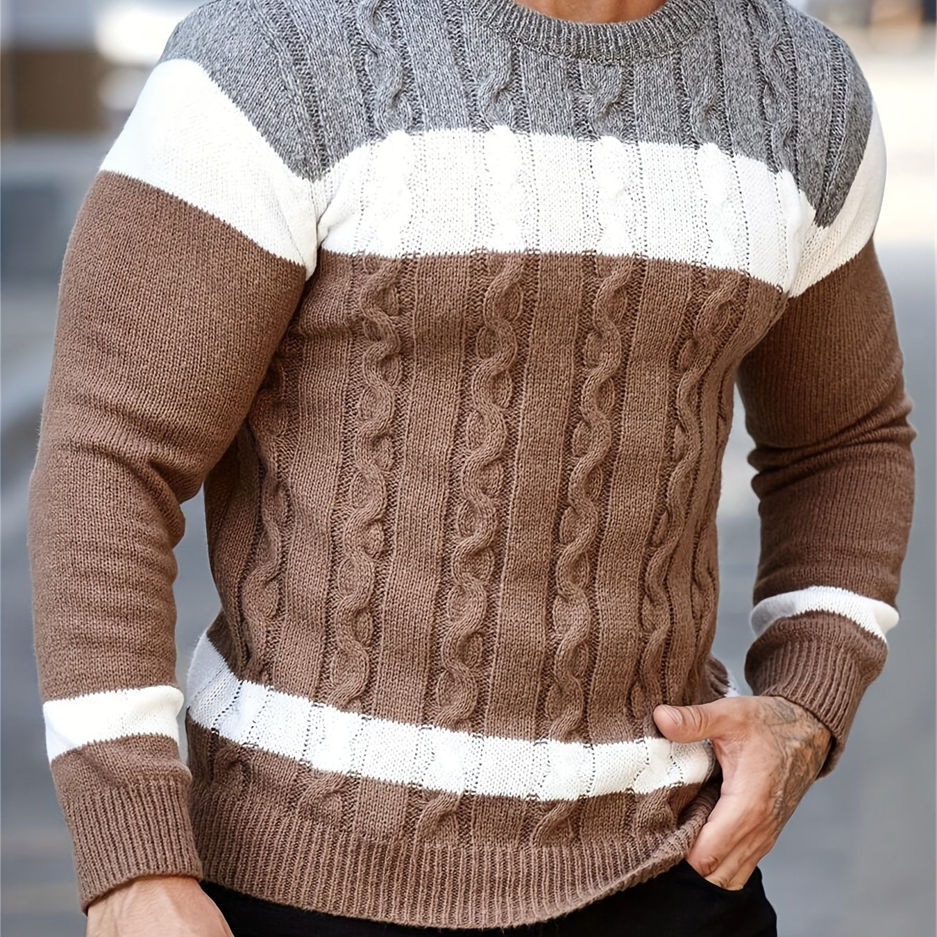 New Fashion Versatile Casual Men's Knit Pullover