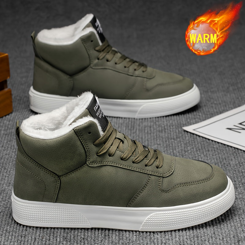 Men's Winter High-Top PU Riding Boots for Outdoor Sports
