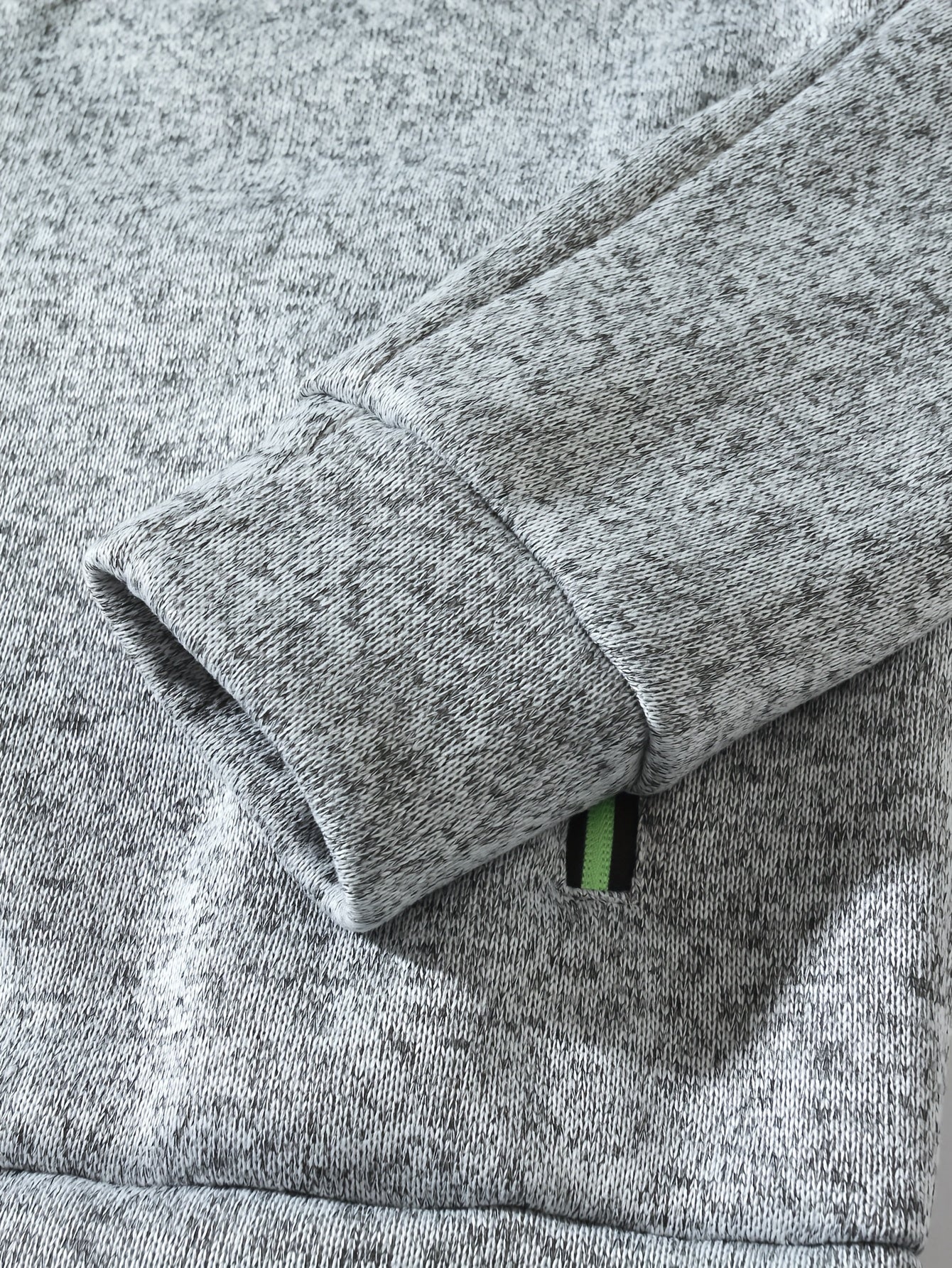 Men's Sporty Full-Zip Stand Collar Sweatshirt - Long Sleeve Casual Pullover with Neon Green Accents, Solid Color Non-Stretch Fabric, Regular Fit for Fall Winter