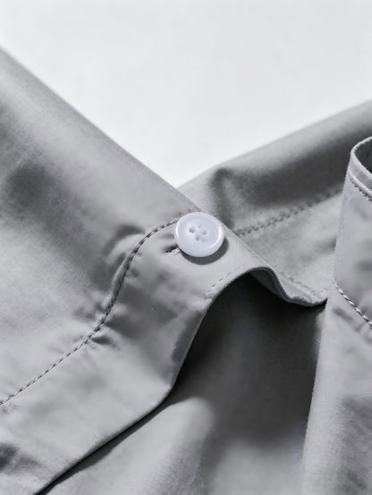 Men's Casual Minimalist Logo Print Shirt for Spring and Fall