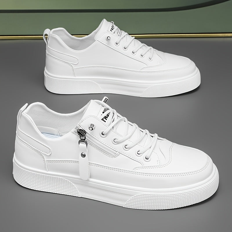 Men's Casual Side-Zip Sneakers Lightweight Low-Top Shoes