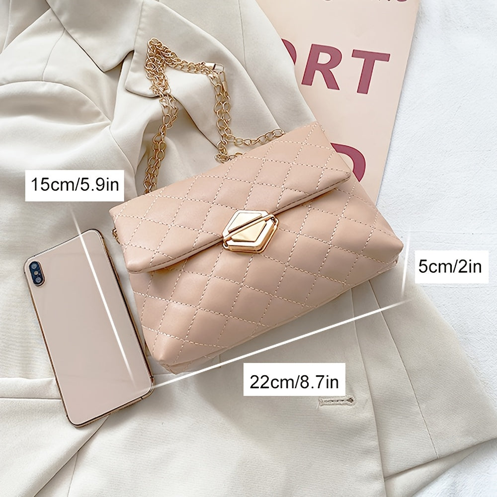 Versatile Rhombus Crossbody Women's Bag Fashion Vintage Chain Shoulder Bag Handbag