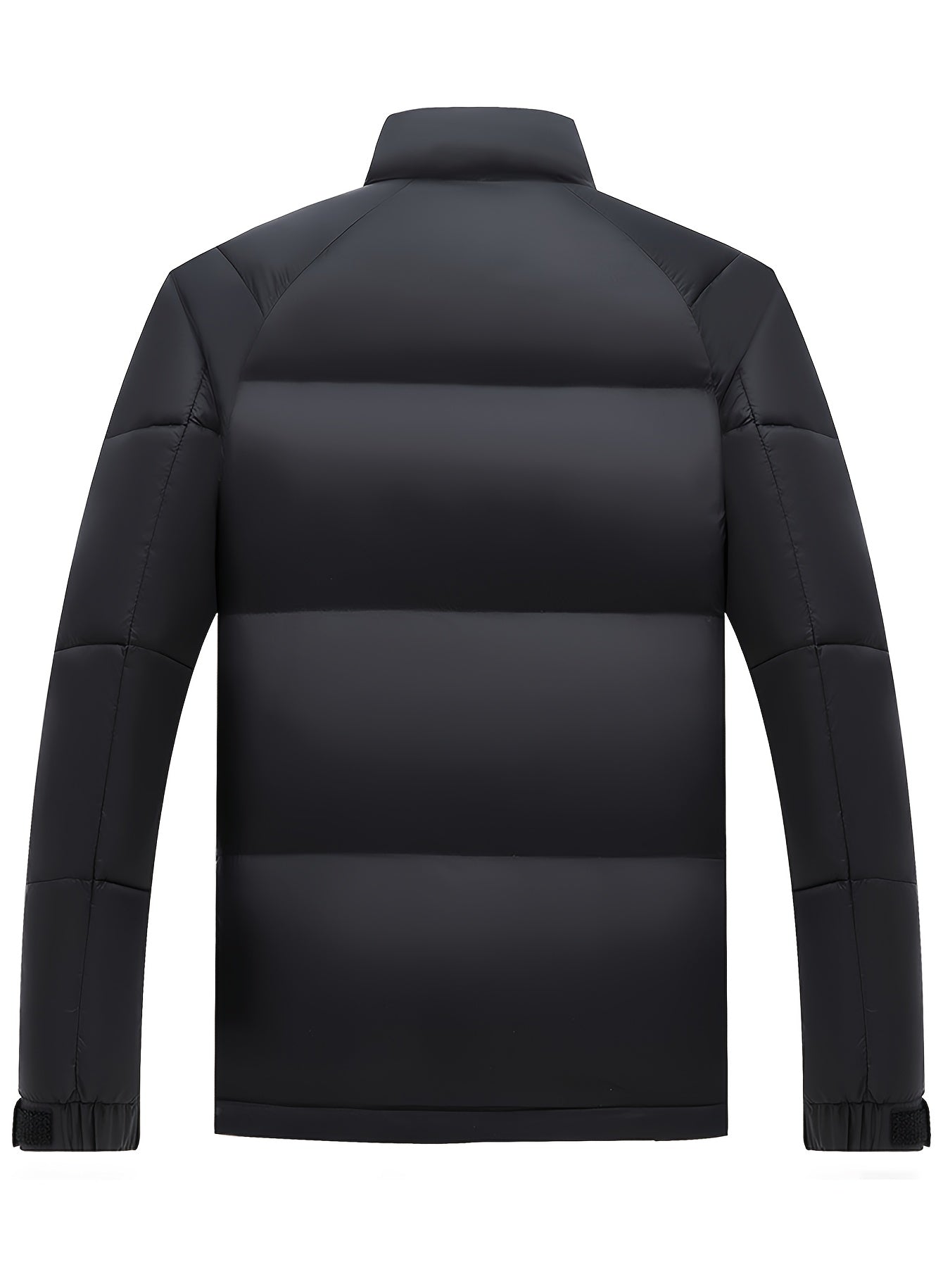 Men'S Winter Warm Jacket - Stylish Black Stand Collar with "CONTRIBUTING" Lettering, Long Sleeve, Zip-Up, Polyester Fleece Lined, Casual Outdoor Sportswear, Winter Jacket, Men, Men'S Business Coat, Men'S Outer Winter, Winter