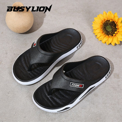 Men's Lightweight Fashion Sandals with Letter Print - Open Toe