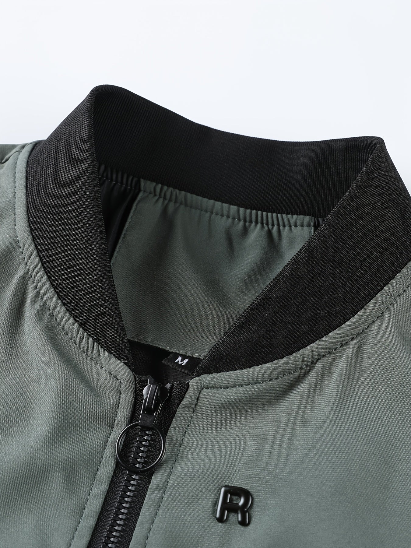 Men's Casual Baseball Jacket Solid Color Sports Zipper Coat