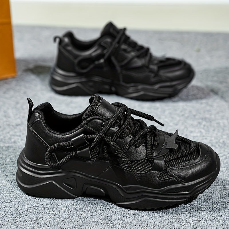 Men's Breathable Sneakers in White - Casual  Sporty Lace-Up Running Shoes with EVA Sole