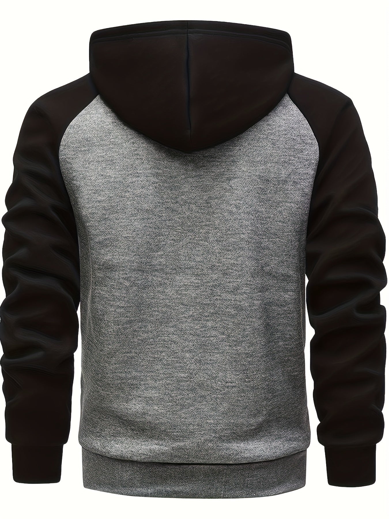 Men's Autumn and Winter Zipper Sweater Contrast Color Shoulder Sleeve Hoodie