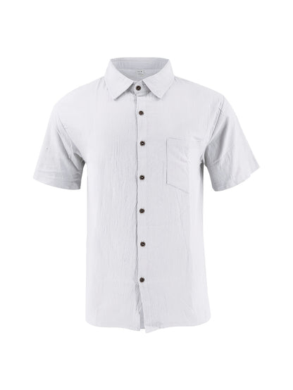Men's Casual Linen Shirt and Pants Set for Summer Comfort