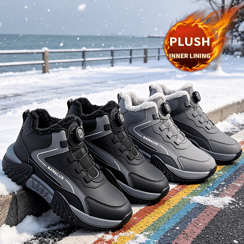 Men's Winter Tactical Ankle Boots with Warm Lining and BOA Buckle
