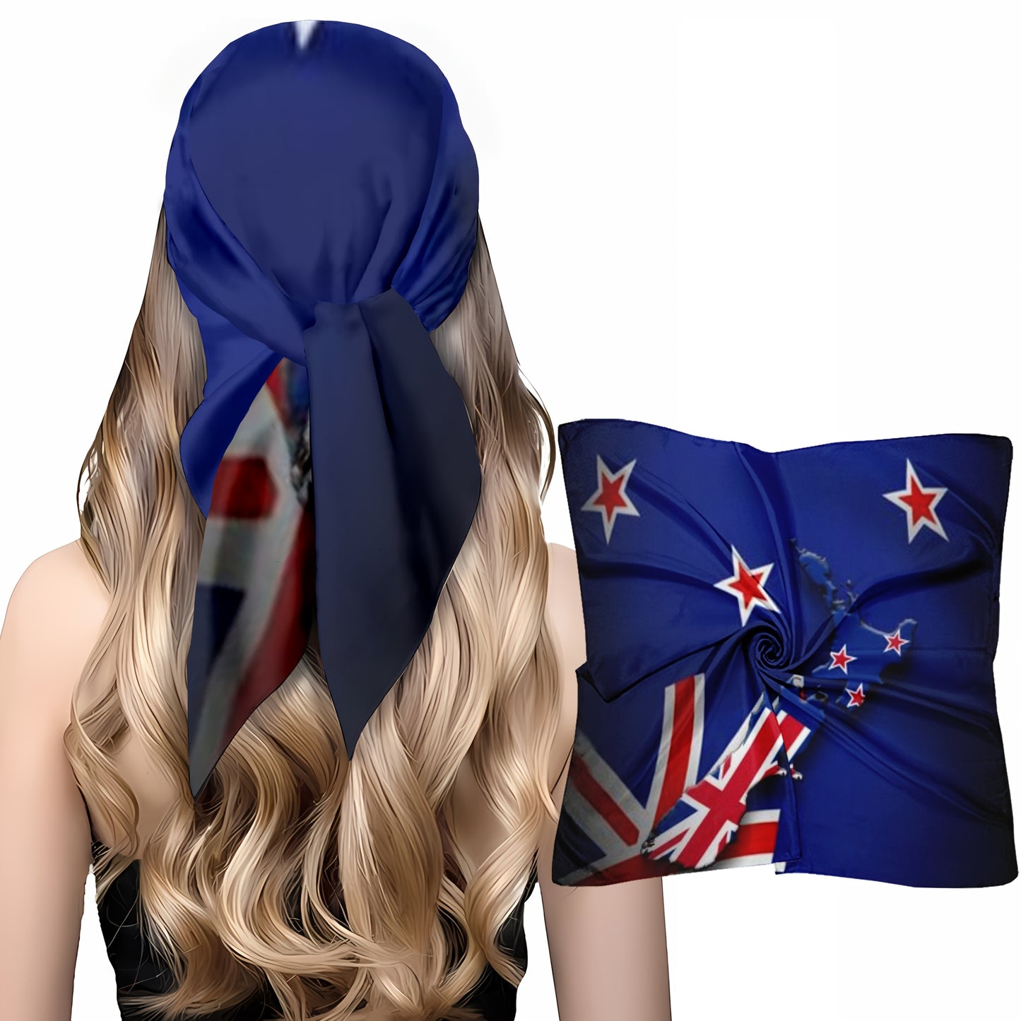Women's Lightweight New Zealand Flag Scarf - Breathable Knit Polyester